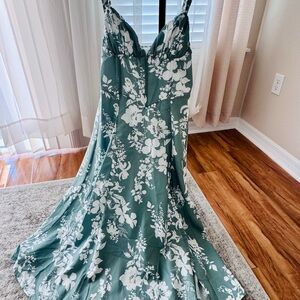 Floral Green Women's Dress